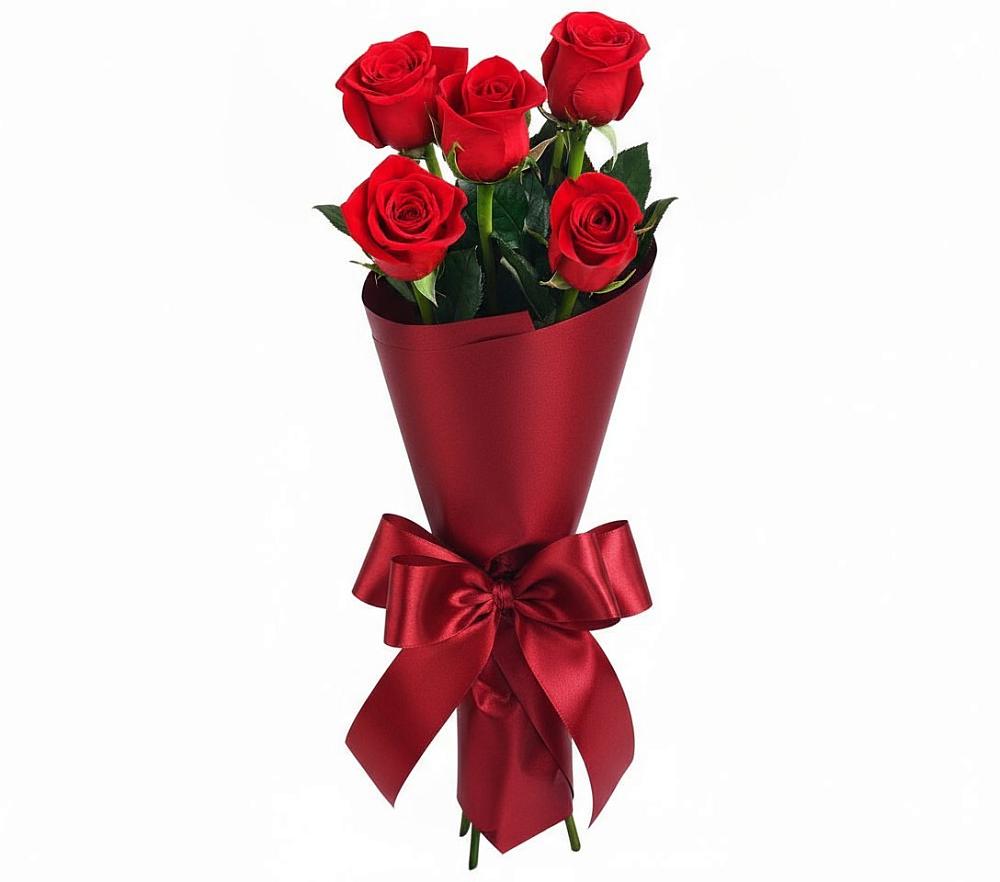 Букет 5 Красных роз Эдлесс Лав в Вагае