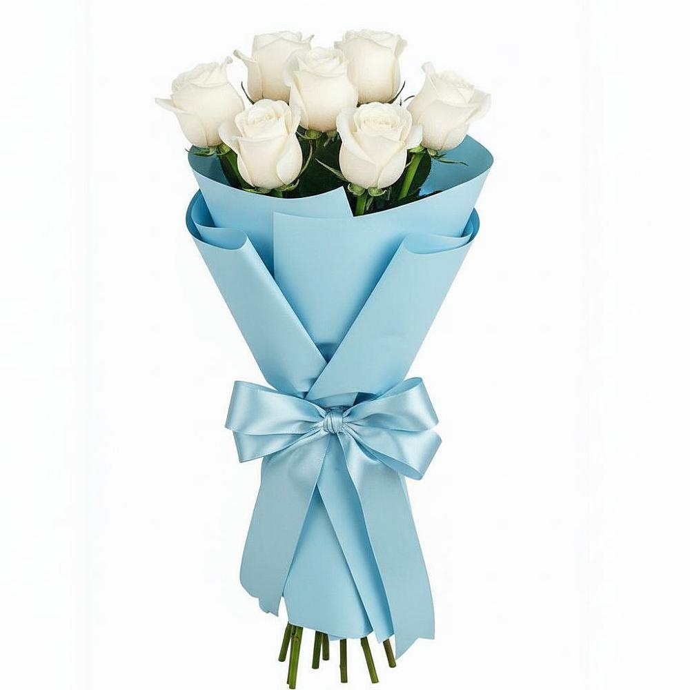Букет 7 белых роз Проуд в Вагае