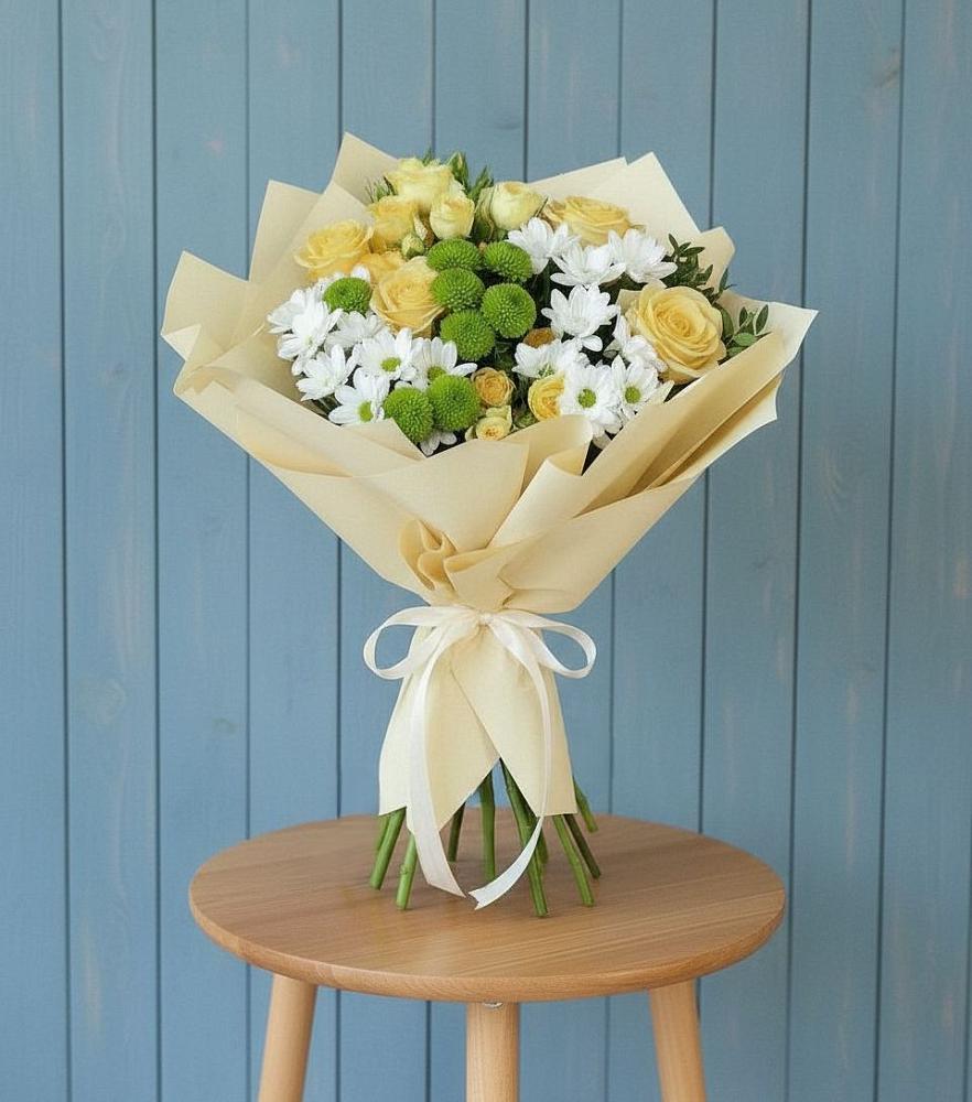 Букет цветов из: Хризантемы и Розы в Вагае