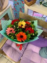 Букет цветов из:  Герберы, Хризантемы и Альстромерии #REPLACE_PRED# Вагае