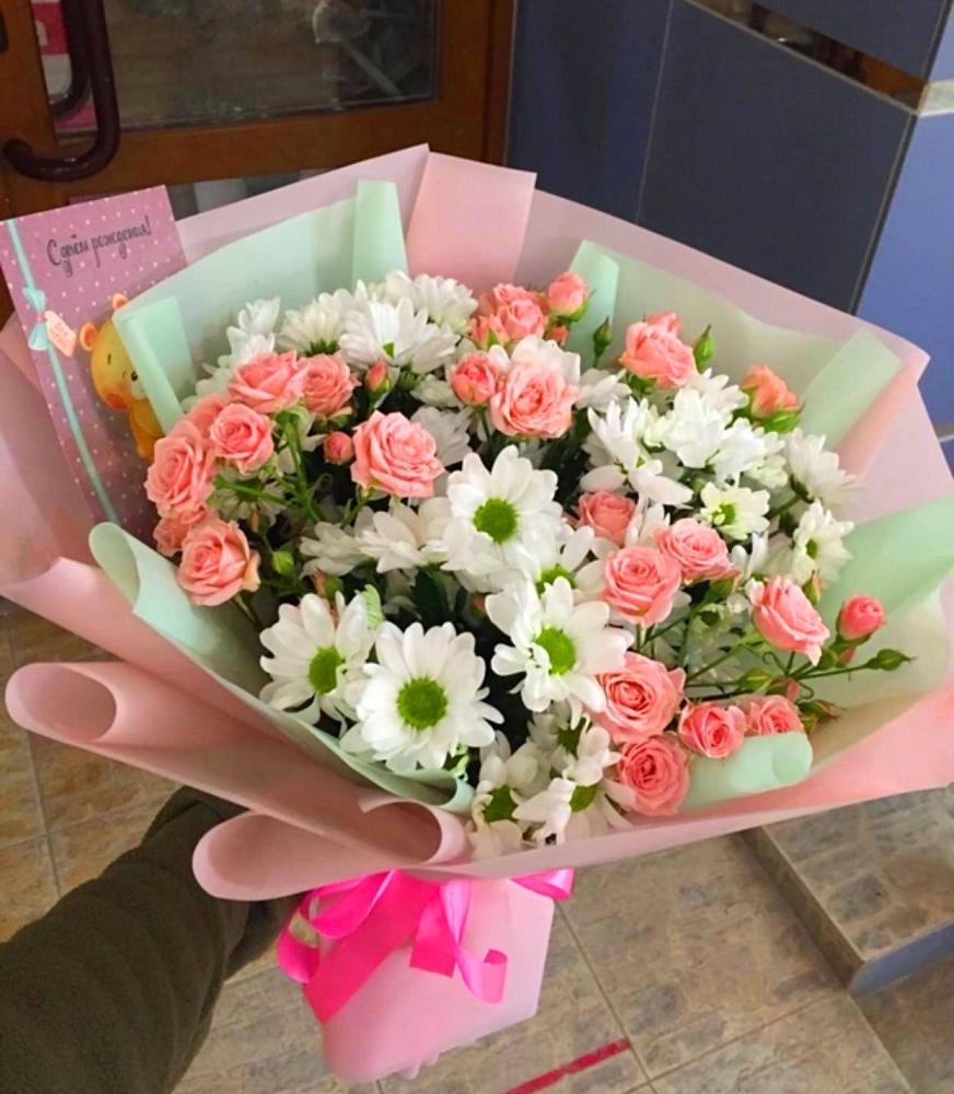 Букет цветов из: Розы и Хризантемы в Вагае