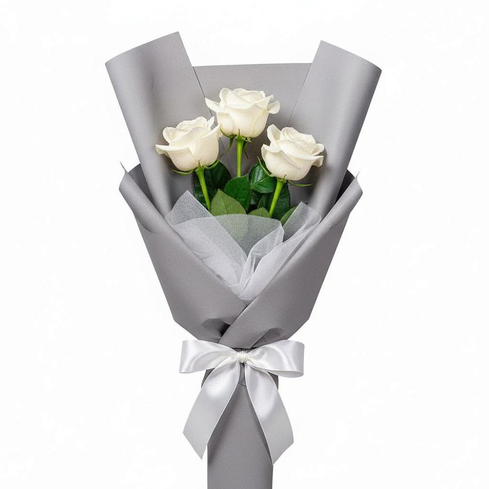 Букет 3 белые розы в Вагае