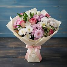 Букет цветов из:  Хризантемы, Альстромерии и Розы в Вагае