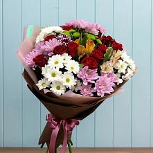 Букет цветов из:  Розы, Хризантемы и Альстромерии в Вагае