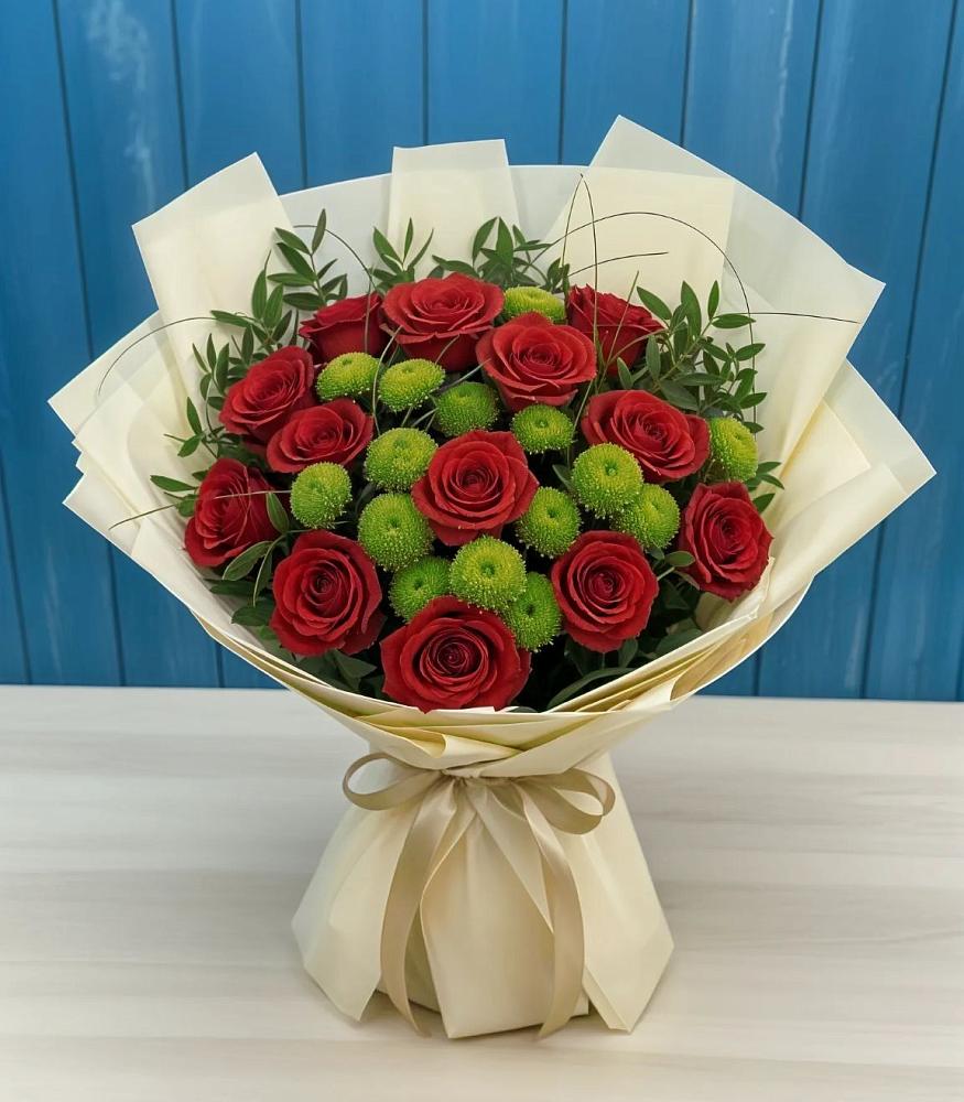 Букет цветов из: Розы и Хризантемы в Вагае