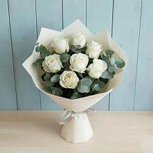 Букет Белые розы в Эвкалипте #REPLACE_PRED# Вагае